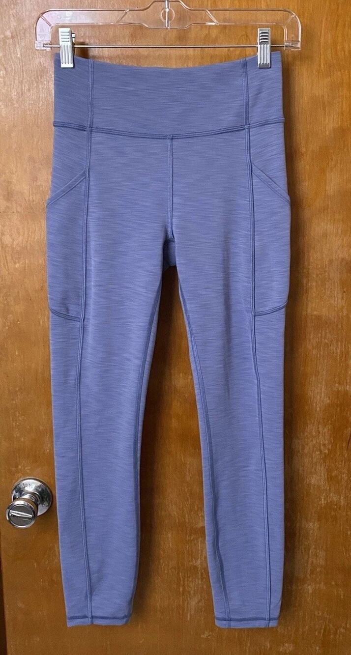 Lululemon Invigorate High Rise Tight 25” Everlux Size 4 Water Drop Blue Pockets